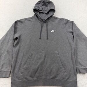 Nike Mens Sportswear Club Fleece Hoodie Charcoal Grey XL BV2654-071